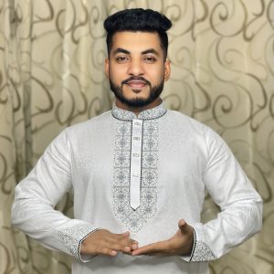 প্রিমিয়াম ইম্পোর্টেড কটন জলছাপ এমব্রয়ডারি পাঞ্জাবি (CODE: 102)